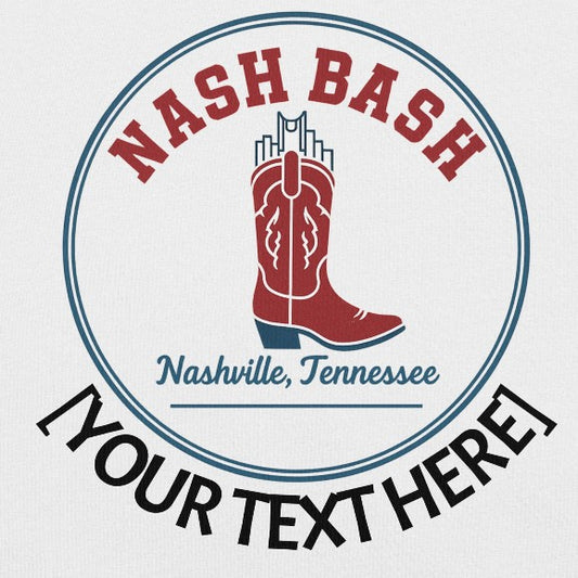 Custom Nash Bash Cowboy Boot T-Shirt | Personalize Your Nashville Trip Party Tee